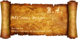 Ménesi Arion névjegykártya